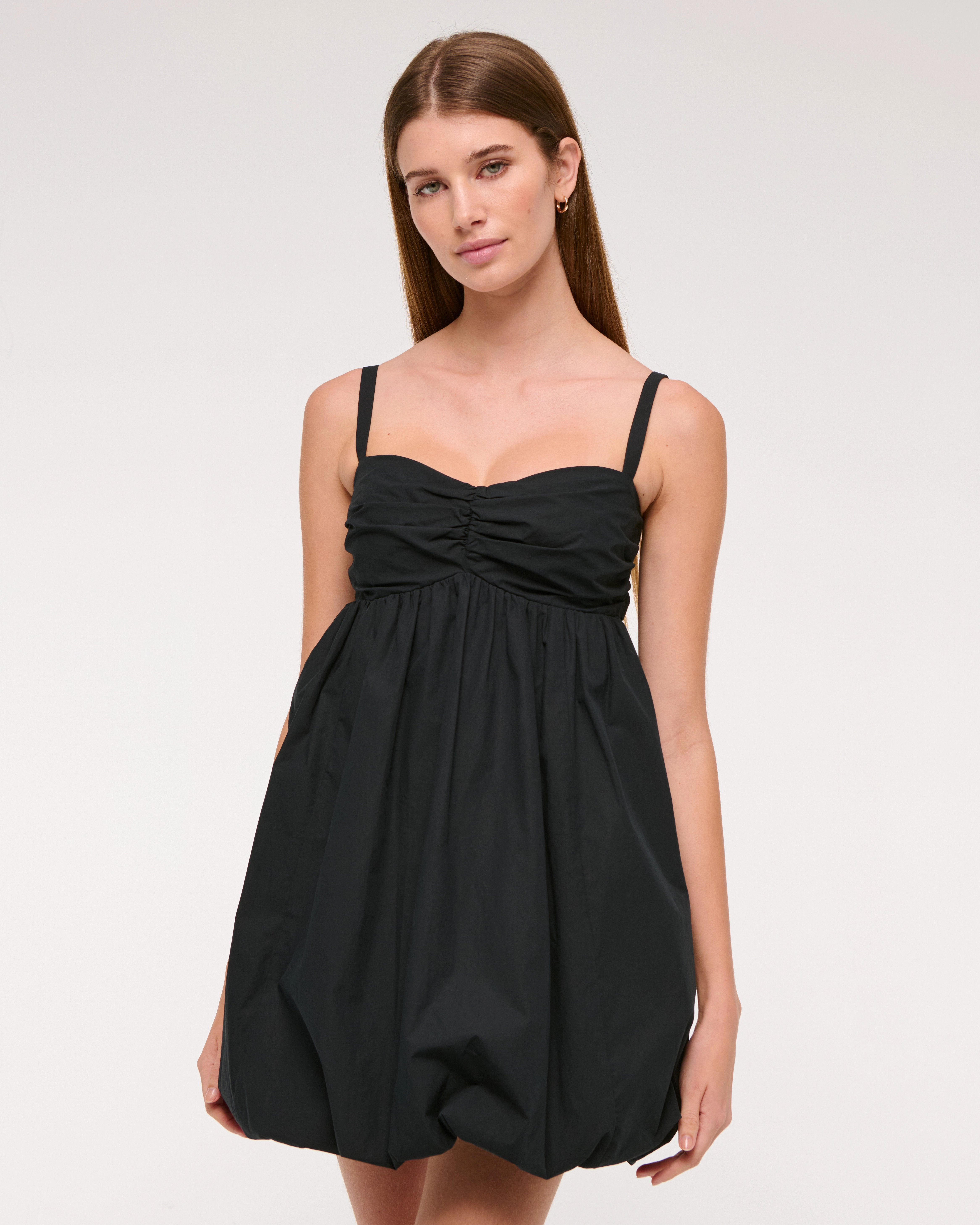 Babydoll Bubble Hem Mini Dress | Abercrombie & Fitch (US)