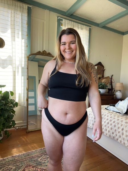 This aerie ribbed fabric swim is so comfy and stretchy. A perfect go to black bikini. Wearing both bottoms and top in size XL as a size 14. On sale!
Midsize swim
Aerie swim
Affordable swim

#LTKcurves #LTKswim #LTKsalealert