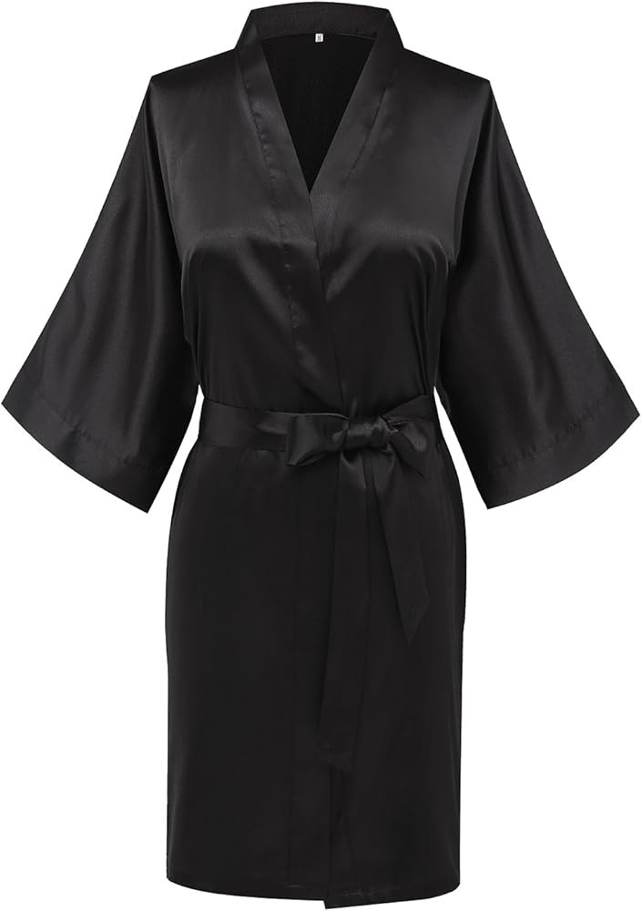 MissNina Women's Satin Kimono Robes Bridesmaid Wedding Robes Silky Bathrobes Summer Loungewear | Amazon (US)