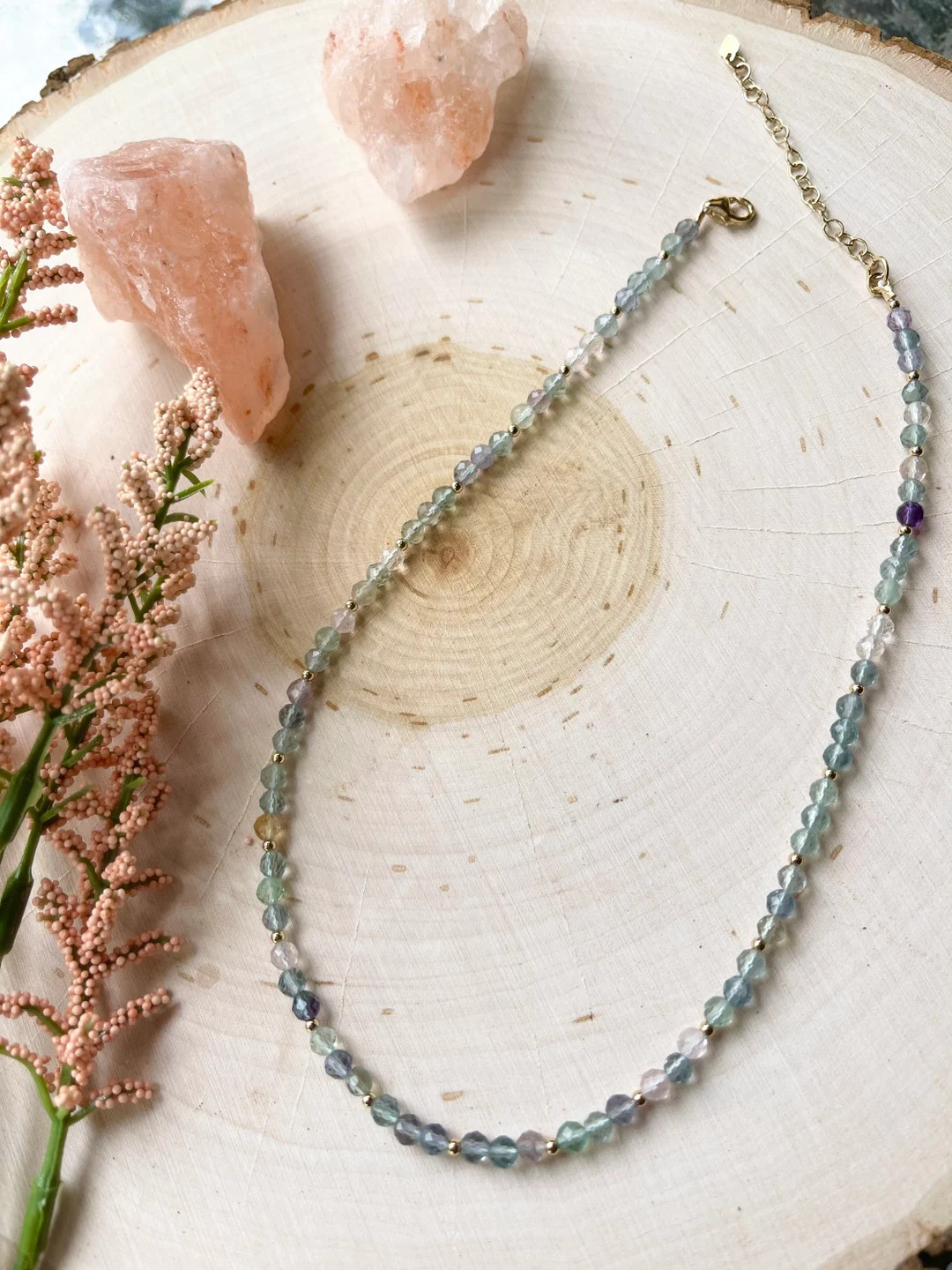 The Desert Rain Necklace // Fluorite // Gemstone // 14k Gold Filled // Choker Necklace // Jewelry... | Etsy (Global)