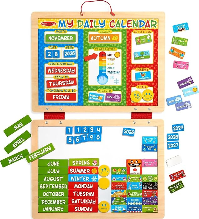 Melissa & Doug My First Daily Magnetic Calendar, Classroom Calendar for Kids Activities with Weat... | Amazon (US)