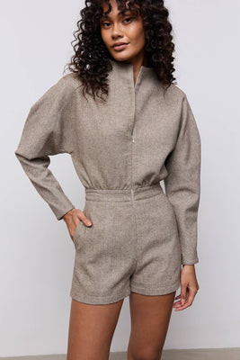 Wool Mix Tweed Playsuit | Odd Muse