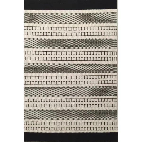 Traxler Southwestern Handmade Flatweave Wool Black/White Area Rug | Wayfair North America