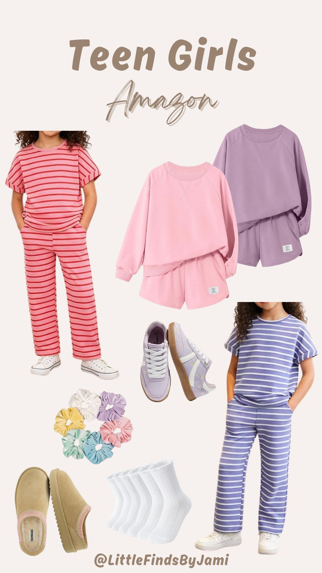 Teen girl sets on Amazon. Sweat set. Suede slippers look for less. Tennis shoes. Trendy outfits. Travel. Teenagers. Tween. Gifts for girls. Spring.  

 

#LTKootd #LTKmomlife #LTKKids