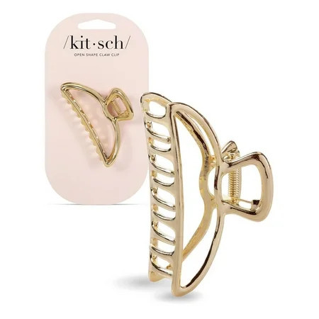 Kitsch Metal Open Shape Hair Claw Clips Hair Accessories for Women 3 inches Wide Gold | Walmart (US)