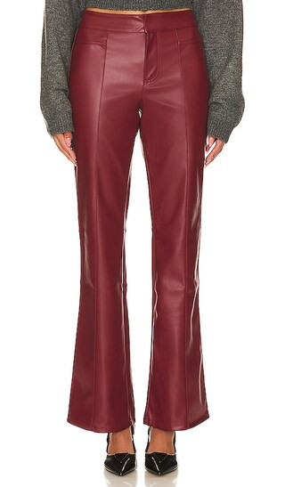 Uptown High Rise Faux Leather Pant in Mulberries | Revolve Clothing (Global)