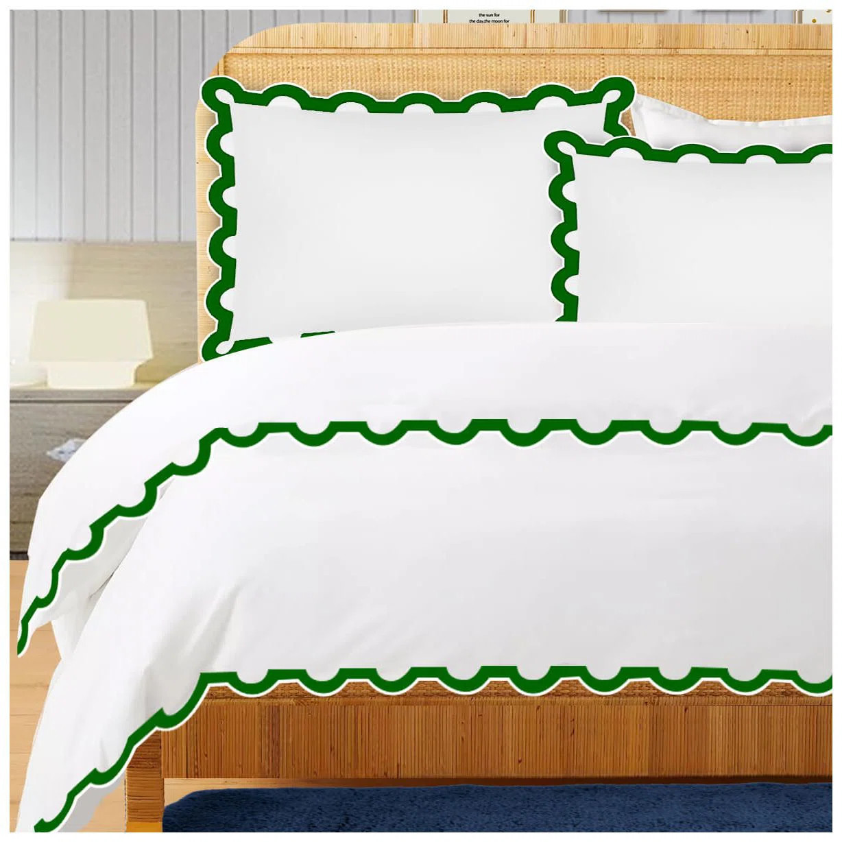 400TC U Shape Applique Embroidery Cotton Duvet Cover Set | Wayfair North America