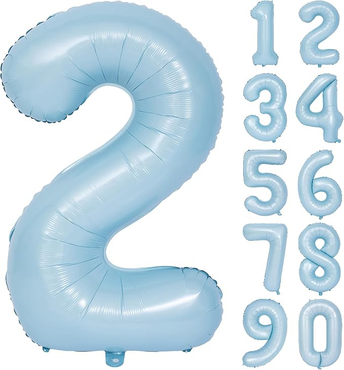 40 In Matte Blue Number Balloons Helium Foil Mylar Balloon Birthday Party banquet Decoration Digi... | Amazon (US)