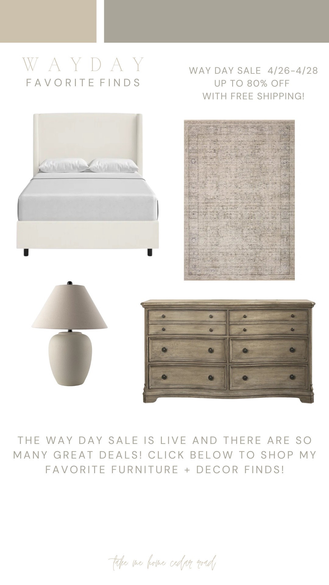 Way day sale going on from 4/26-4/28! Best prices of the year up to 80% off with free shipping sitewide! Love these bedroom finds! 
@wayfair #wayfair #WayDay #wayfairpartner

Bed, upholstered bed, area rug, neutral rug, dresser, lamp, table lamp

#LTKHome #LTKSaleAlert