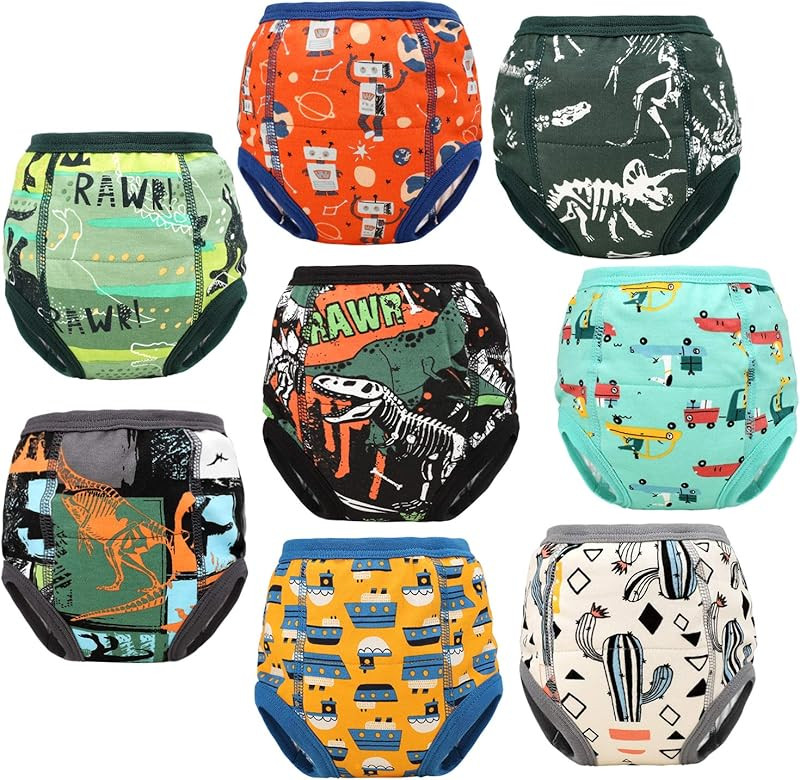 MooMoo Baby 8 Packs Toddler Training Underwear for Boy and Girls Strong Absorbent Cotton Training... | Amazon (US)