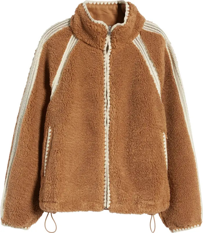 Nikia Open Stitch Detail Uggfluff Fleece Jacket | Nordstrom
