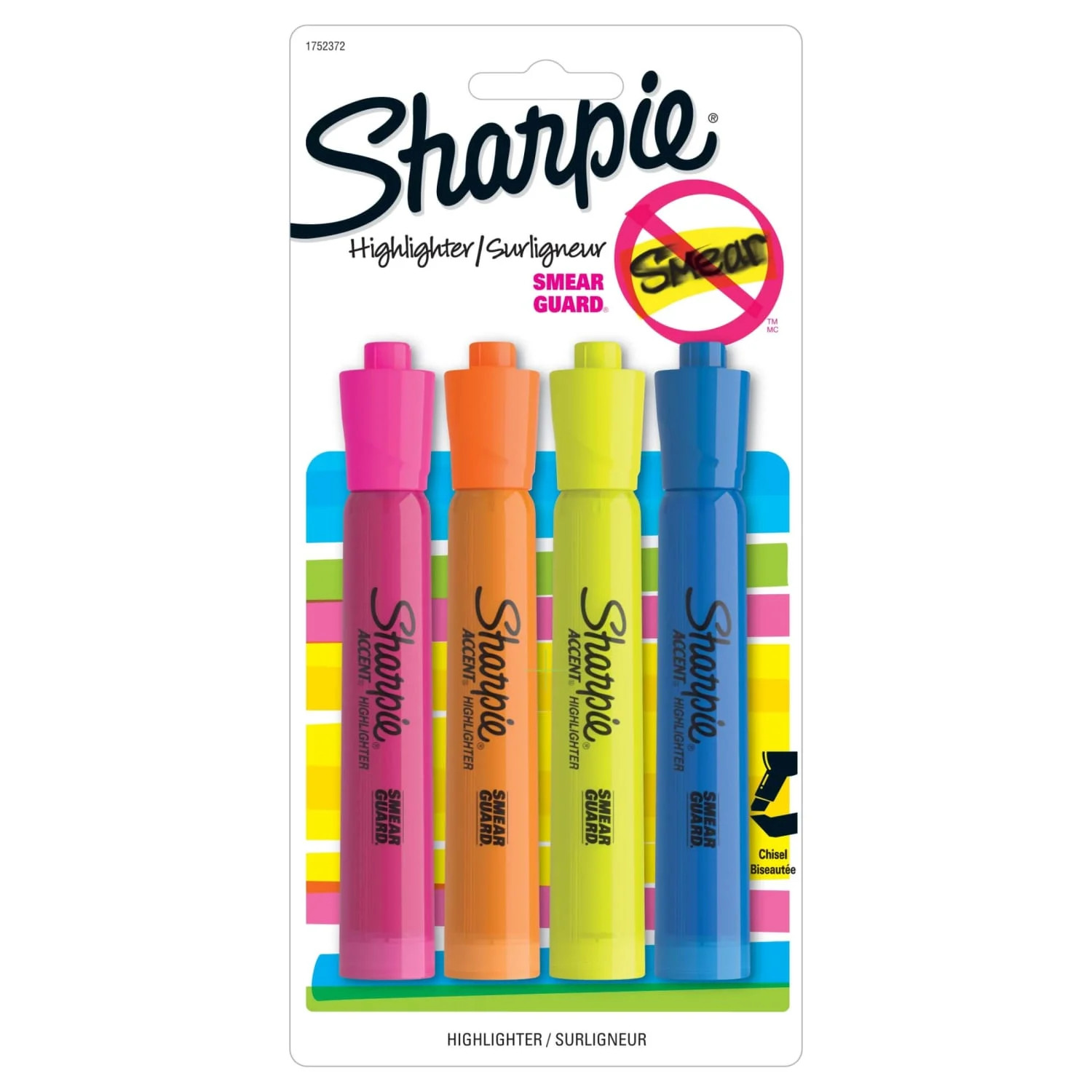Sharpie Tank-Style Highlighters, Chisel Tip, Assorted, 4 Count | Walmart (US)