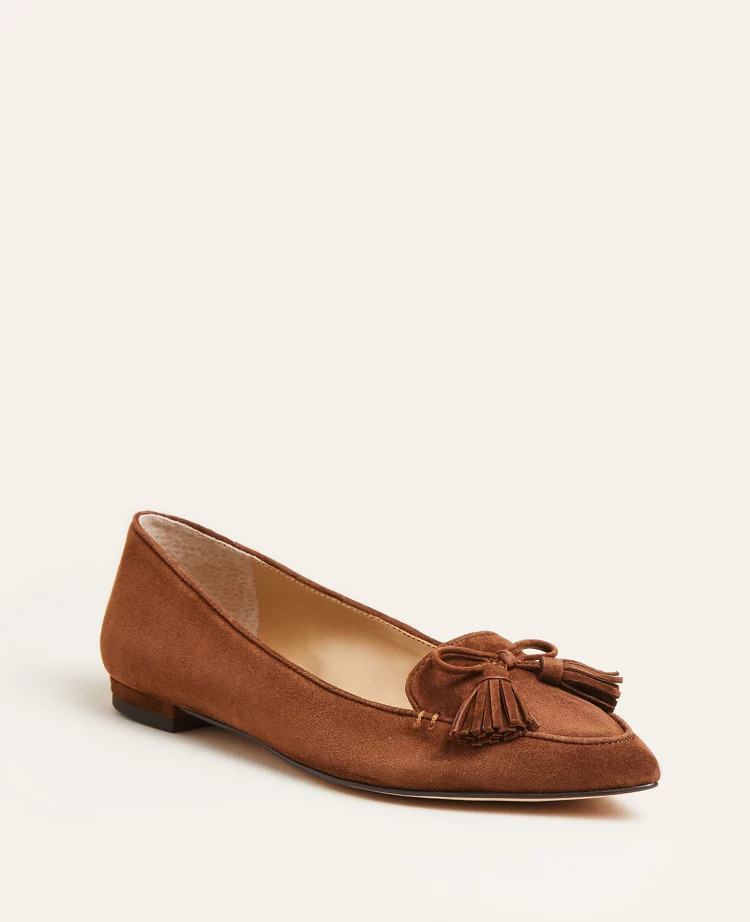 Ada Suede Tassel Flats | Ann Taylor (US)