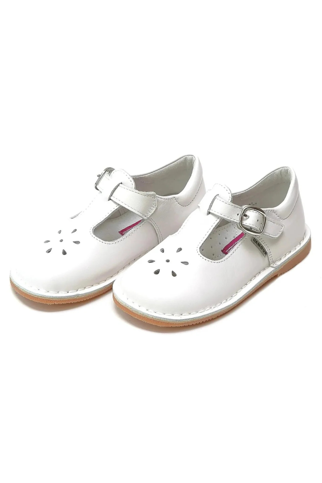 Joy Classic Leather T-Strap Mary Jane - White | Sugar Dumplin' Kids