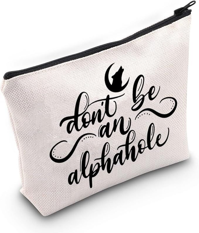 G2TUP S-J M Gift Don't Be An Alphahole Makeup Bag Crescent City Cosmetics Bag CC Book Lover Gift ... | Amazon (US)