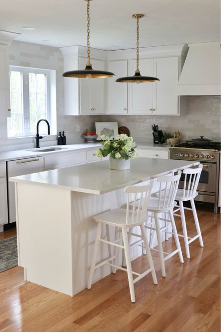 Kaiser n transitional kitchen, Serena and Lily counter stools, Tucker counterstools Serena and Lily, kohler cru faucet, white kitchen design, studio McGee kitchen 

#LTKhome #LTKfamily #LTKsalealert