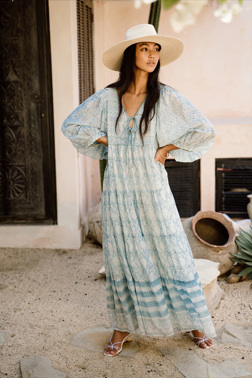 Jasmine Maxi Dress - Sea Mist | Daughters of India