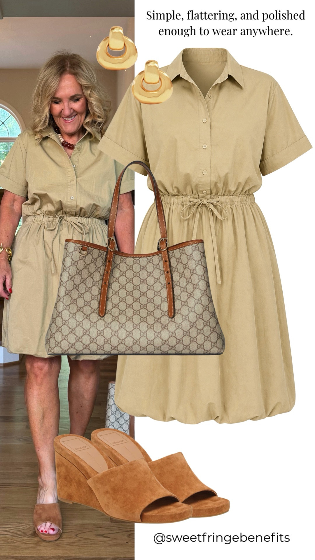 This neutral shirt dress is simple, flattering, and so easy to wear. The cinched waist gives it shape while the relaxed fit keeps it comfortable—perfect for late-summer lunches, errands, or vacation days.

💡 LTK MADE EASY
❤️ Heart = Support my posts!
🔖 Save = Get sale & restock alerts
📋 Lists = Keep favorites organized
📲 Share = Send lists and products to a friend. Hello, Christmas List!
💬 Comment = Ask me anything about what I'm wearing.:-)

#LTKootd #LTKdayinmylife #LTKOver40