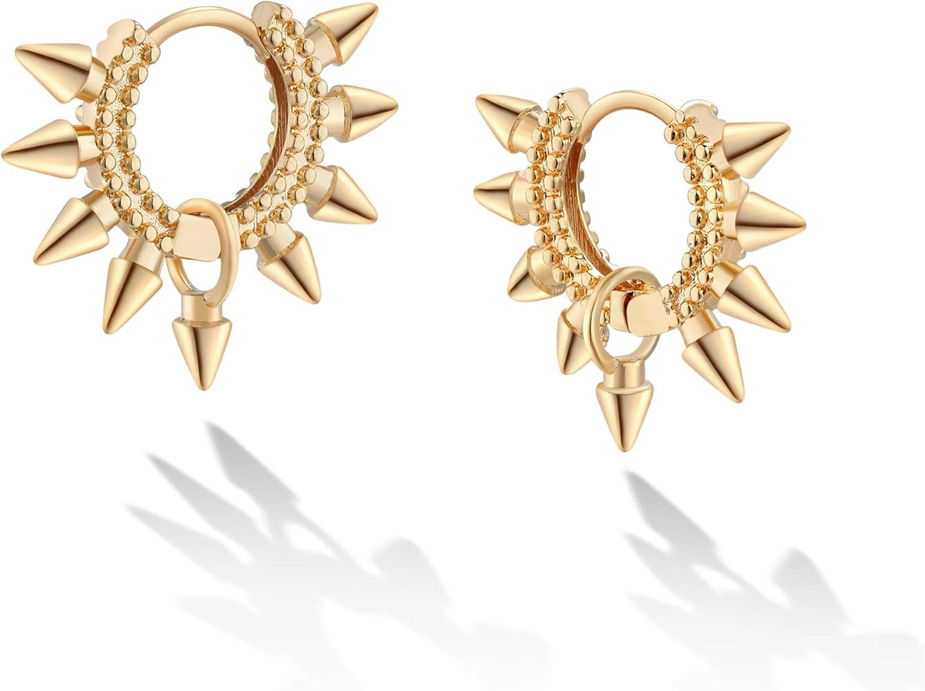 VACRONA Gold Heart Hoop Earrings Huggie Earrings for Women 14k Gold Plated Small Hoops Earrings | Amazon (US)