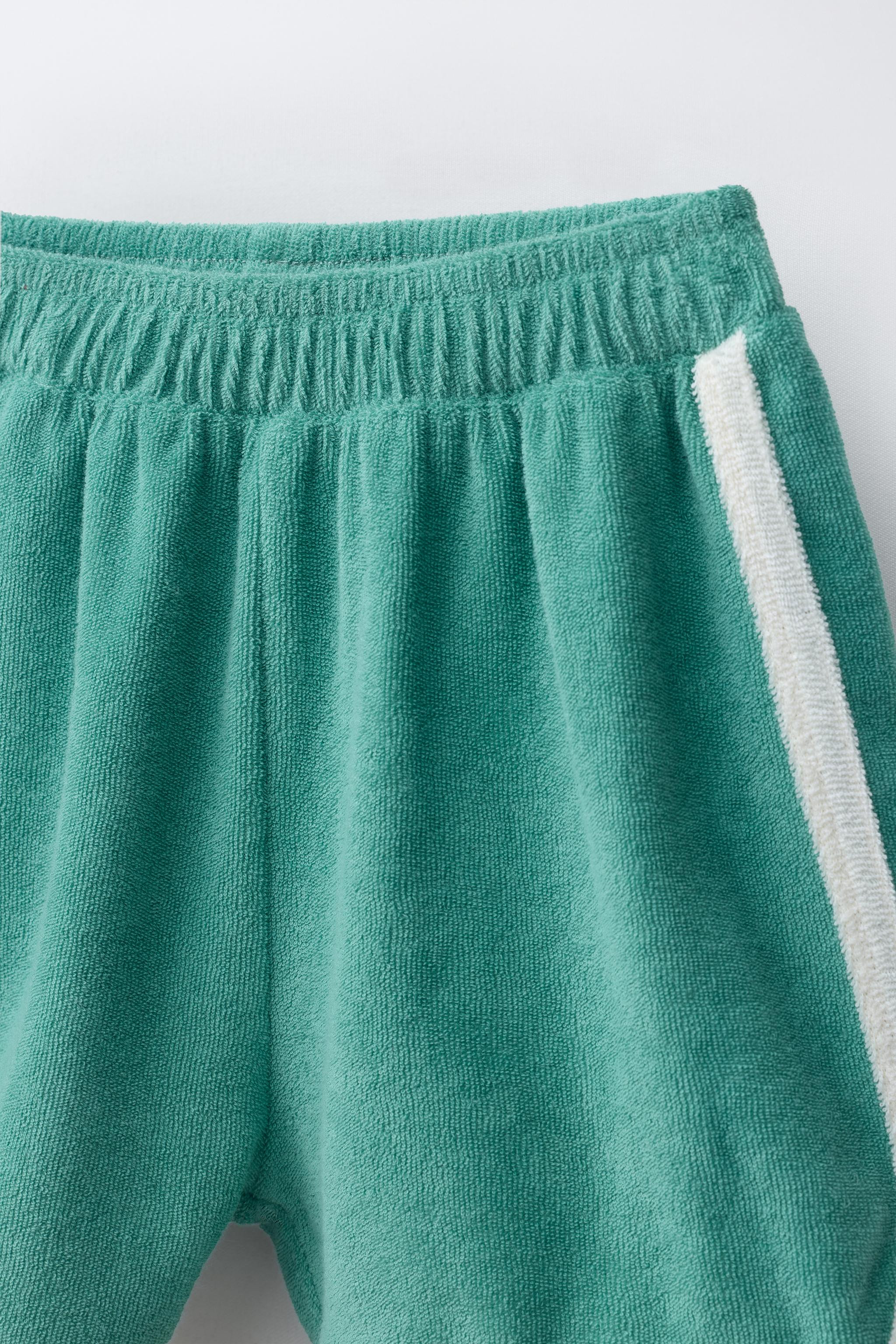 T-SHIRT AND BERMUDA SET WITH TOWEL EFFECT PIPING | Zara US