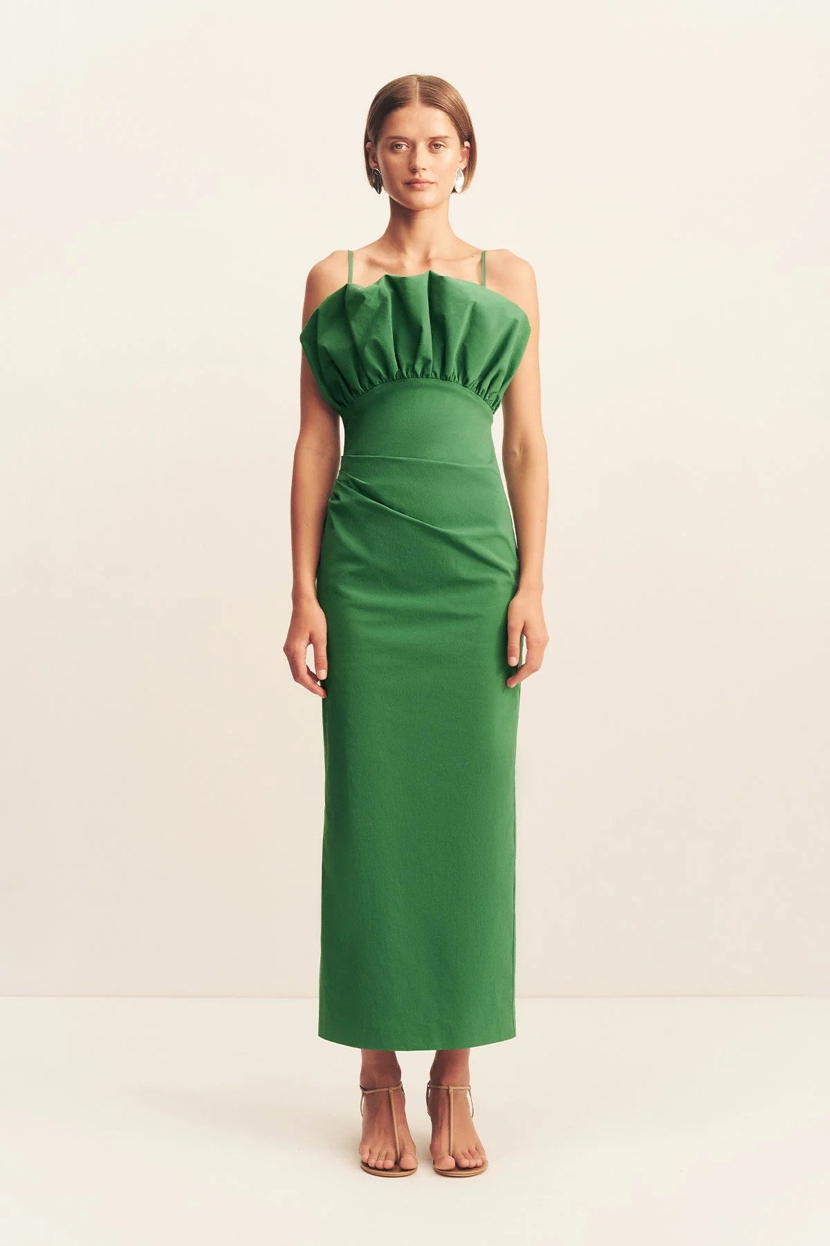 Campbell Bubble Bodice Midi Dress | Abundant Green | Dresses | Shona Joy | Shona Joy