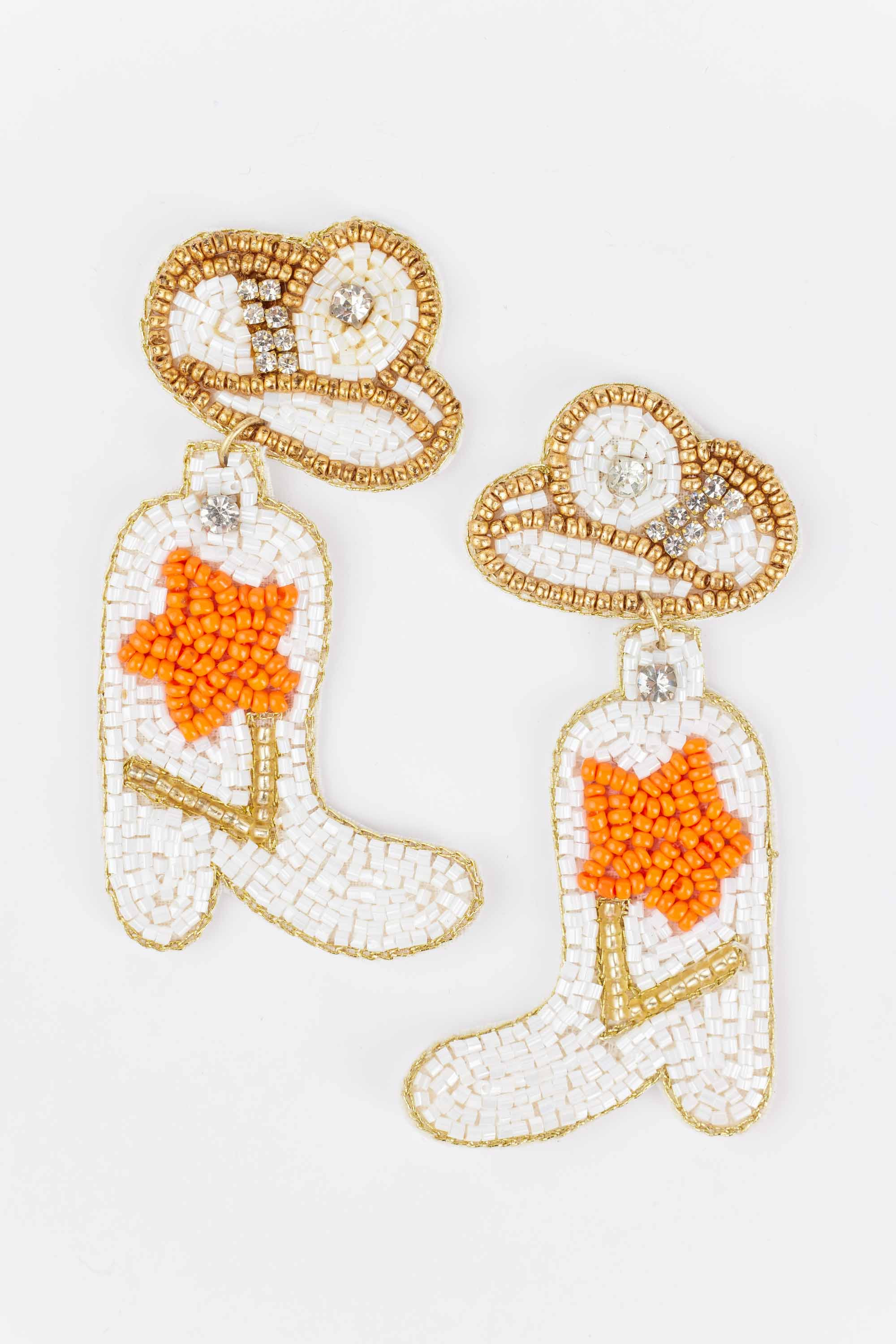 Orange Star Boots Earrings by Treasure Jewels | Avara