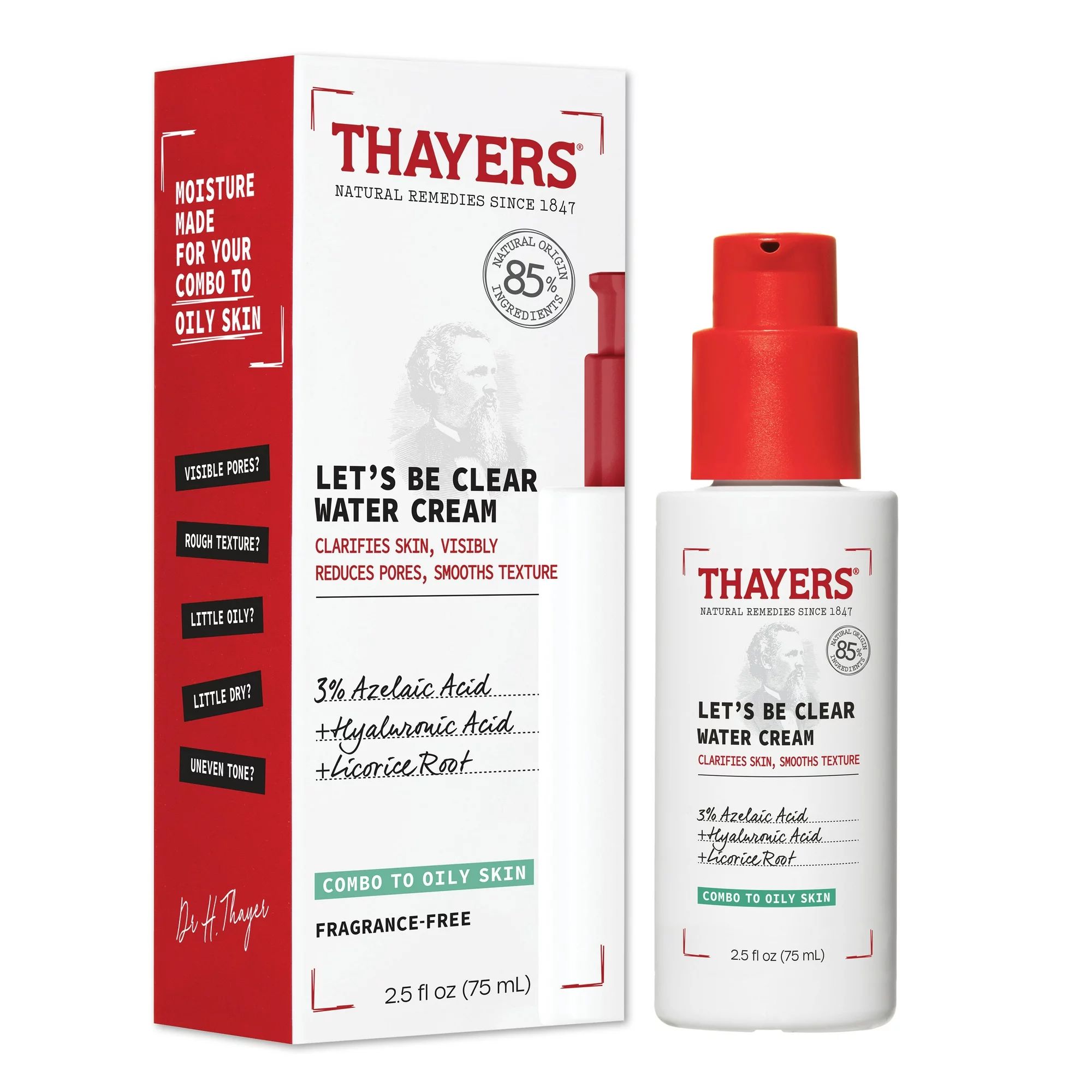 Thayers Let's Be Clear Water Cream Facial Moisturizer, 2.5 fl oz | Walmart (US)