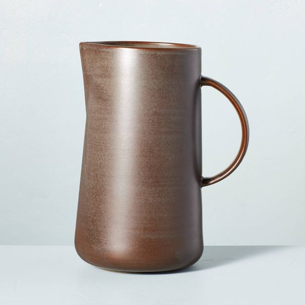 60oz Stoneware Pitcher Espresso Brown - Hearth & Hand™ with Magnolia | Target