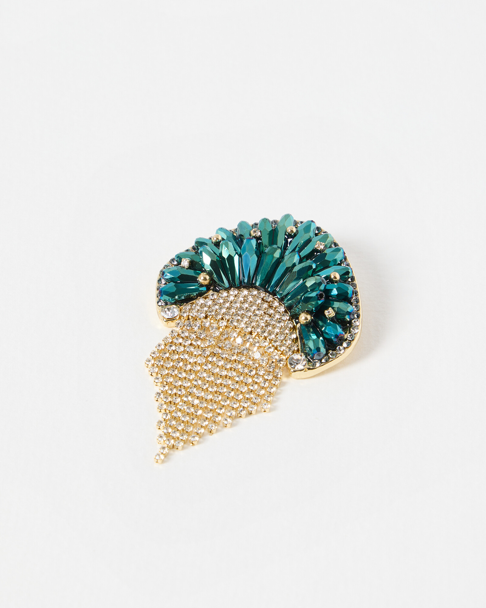 Meduza Bead & Chain Mail Tassel Gold Tone Brooch | Oliver Bonas | Oliver Bonas (Global)