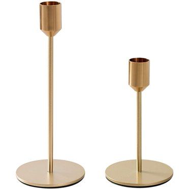 Candle Holders, Gold Metal Candlestick Holders, Taper Candle Holders Decorative Candle Stand | Walmart (US)