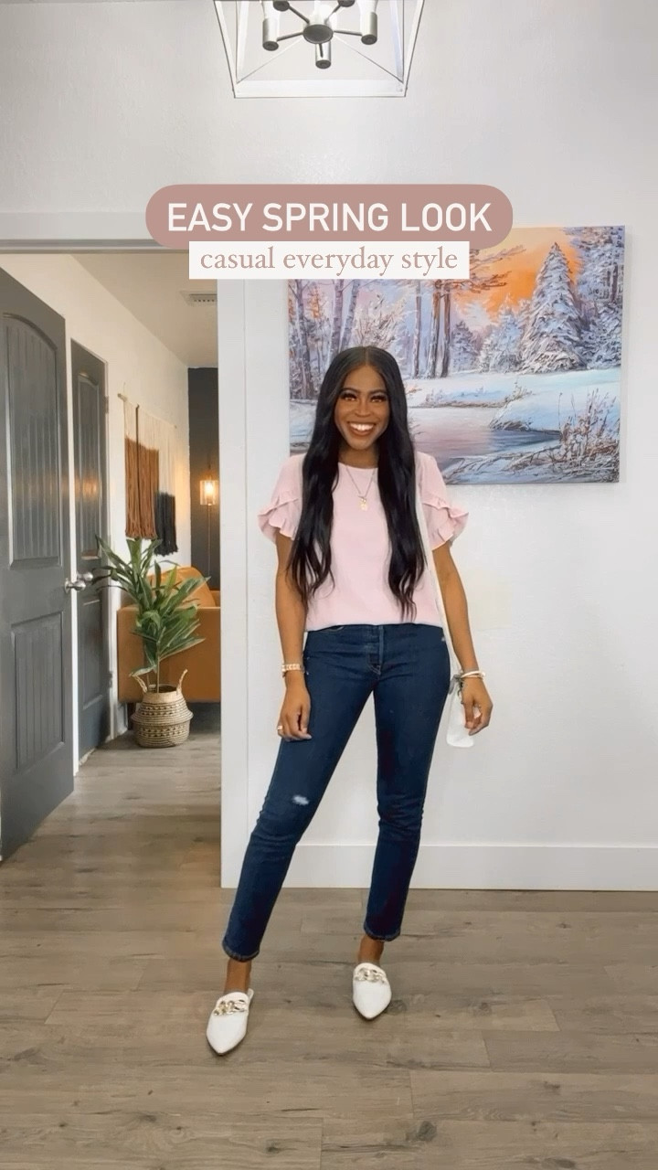 Top: I am wearing a small and it’s a full length top. •Jeans: I am wearing a size 25 and while it may loosen over time it does not have stretch. •Mules: I went with my normal size. 

#LTKsalealert #LTKitbag #LTKunder50