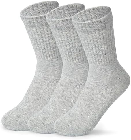 Womens Cotton Socks, Cute Crew Socks Thin Cotton Socks Women Above Ankle Bootie Socks 3 Pairs | Amazon (US)