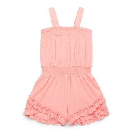 Jessica Simpson Girls Swimsuit Cover-Up Romper with Ruffles, Sizes XS-XL | Walmart (US)