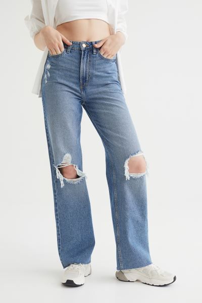 Conscious choiceJean 5 poches en denim de coton de bonne tenue. Modèle avec taille très haute e... | H&M (FR & ES & IT)