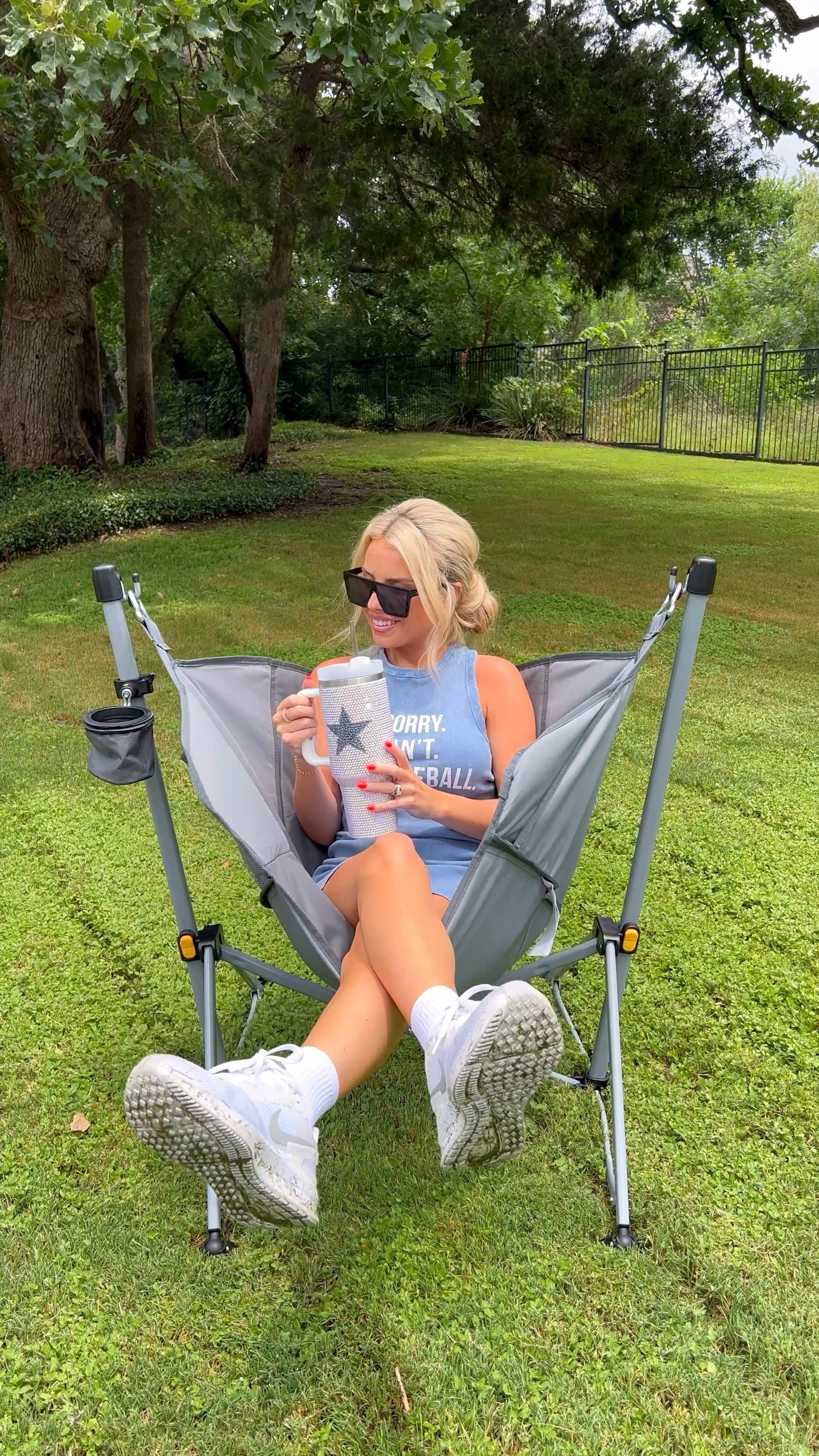 Amazon home finds. Swinging chair. Foldable camping chair. Hammock chair. Ballpark. Camping. Summer fun 

#LTKfindsunder100 #LTKSeasonal #LTKhome