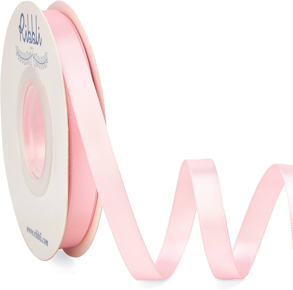 Ribbli Double Faced Light Pink Satin Ribbon,3/8” x Continuous 25 Yards,Use for Bows Bouquet,Gif... | Amazon (US)