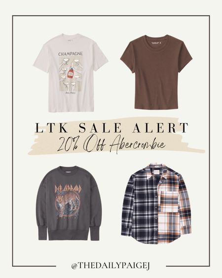 The LTK sale is here this Sunday! I love Abercrombie sweatshirts and basics. These basics are so good and 20% off for The LTK Sale! 

#LTKunder100 #LTKunder50 #LTKSale