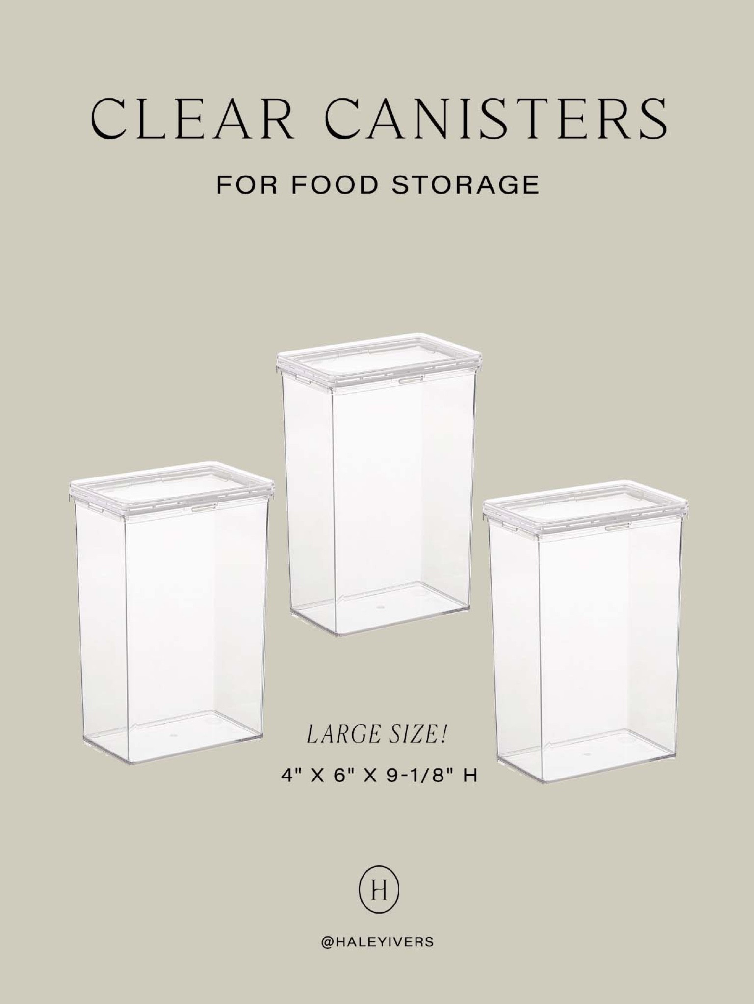 Large size perfect for snack storage :) 

LARGE - 4” x 6” x 9-1/8” height

#kitchenorganization #storage #storeageorganization #kitchenstorage #clearcontainers #clearcanisters

#LTKhome #LTKstyletip #LTKFind