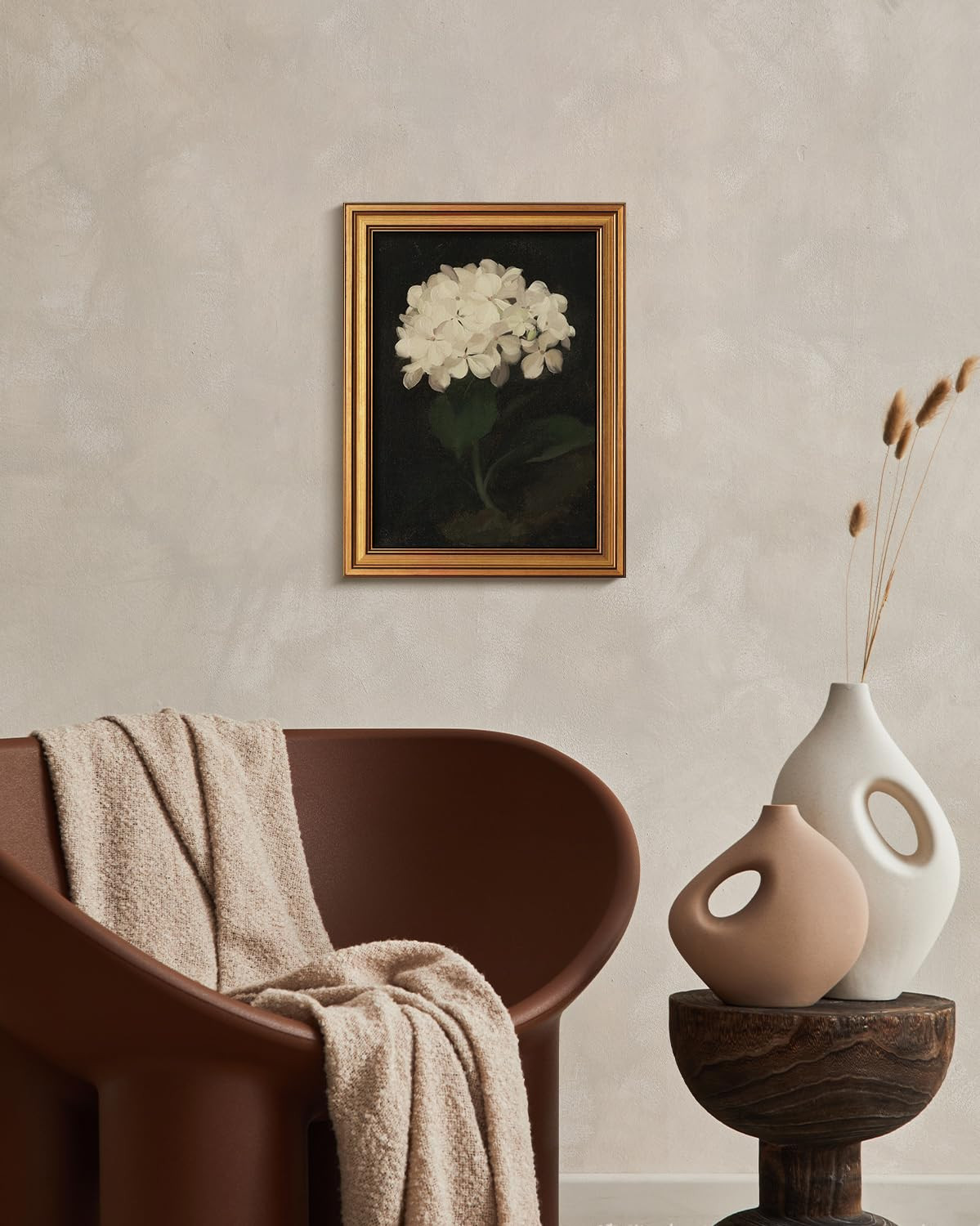 HUARCEY Gold Framed Vintage Wall Art for Living Room, Flowers Painting Canvas Prints Shelf Decor ... | Amazon (US)