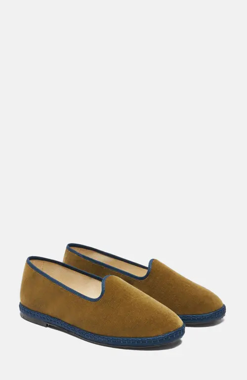 SCAROSSO Olive Slippers in Green - Velvet at Nordstrom, Size 41 | Nordstrom