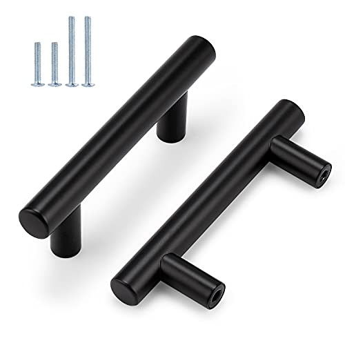 Probrico 10 Pack| 2.5 Inch Hole Centers Flat Black Modern Cabinet Handles Cupboard Pull Kitchen Cabi | Amazon (US)