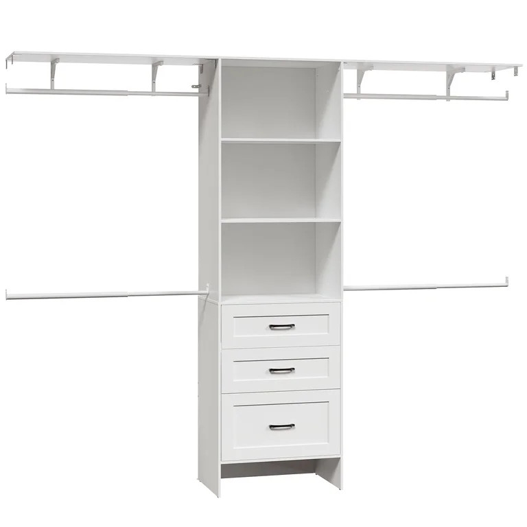 Closet Storage System, Closet System with 3 Drawers, Multifunctional Storage Wardrobe, Walk-in Wa... | Walmart (US)