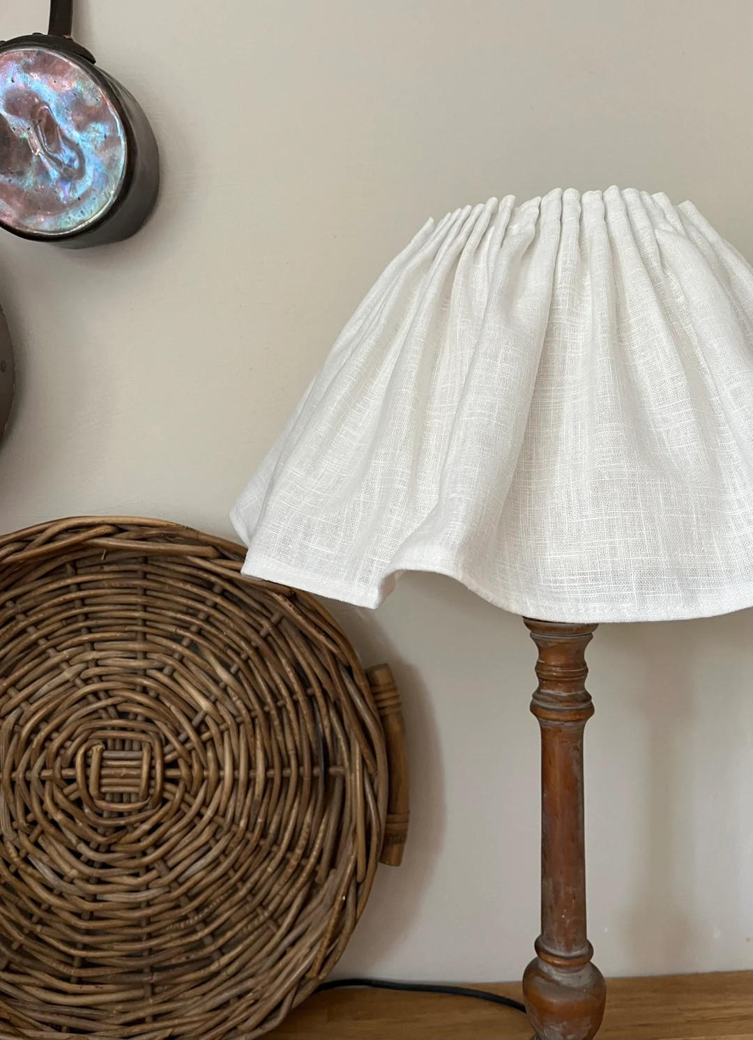 Large White Linen Ruffle Shade - Etsy | Etsy (US)