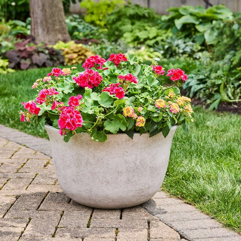 Better Homes & Gardens 20 inch Carmen Planter Gypsum Plant Pot with Modern Design for Indoor Outd... | Walmart (US)