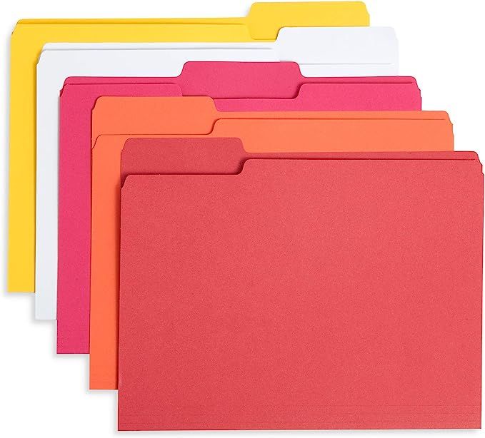 Blue Summit Supplies Warm Tones File Folders, 1/3 Cut Tab, Letter Size, Assorted Colors, Great fo... | Amazon (US)