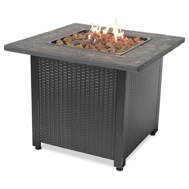 Endless Summer 30 Inch Square 30,000 BTU LP Gas Outdoor Fire Pit Table with Mosaic Resin Mantel, ... | Target