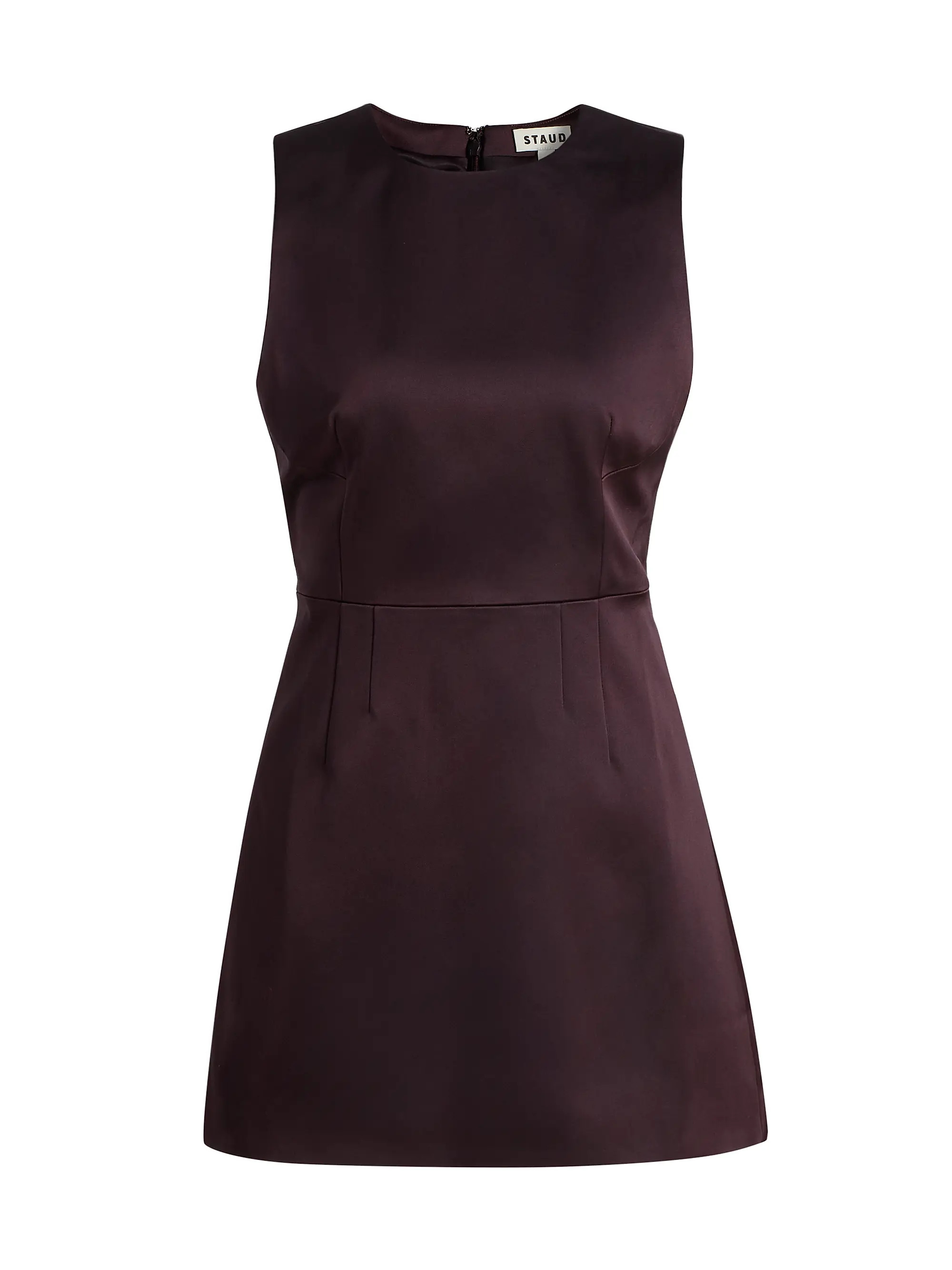 Staud Garden Satin Sleeveless Sheath Minidress | Saks Fifth Avenue | Saks Fifth Avenue
