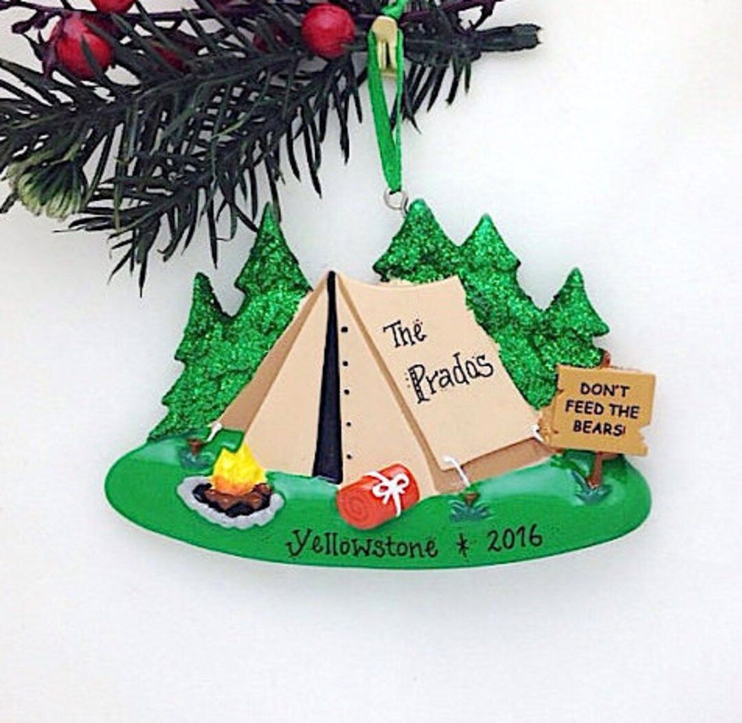 Camping Tent Personalized Christmas Ornament / Camping - Etsy | Etsy (US)