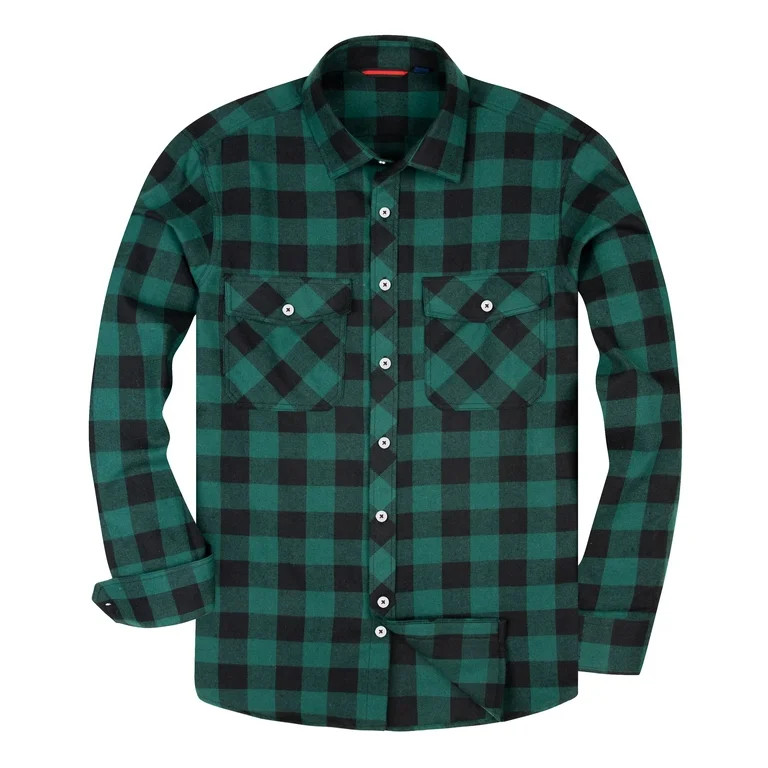 Alimens & Gentle Long Sleeve Buffalo Plaid Shirt For Men Regular Fit Comfortable | Walmart (US)
