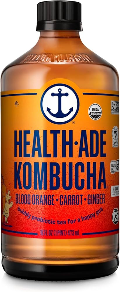 HealthAde - Botella de kombucha de jengibre de zanahoria y naranja sangre, 16 onzas líquidas | Amazon (US)